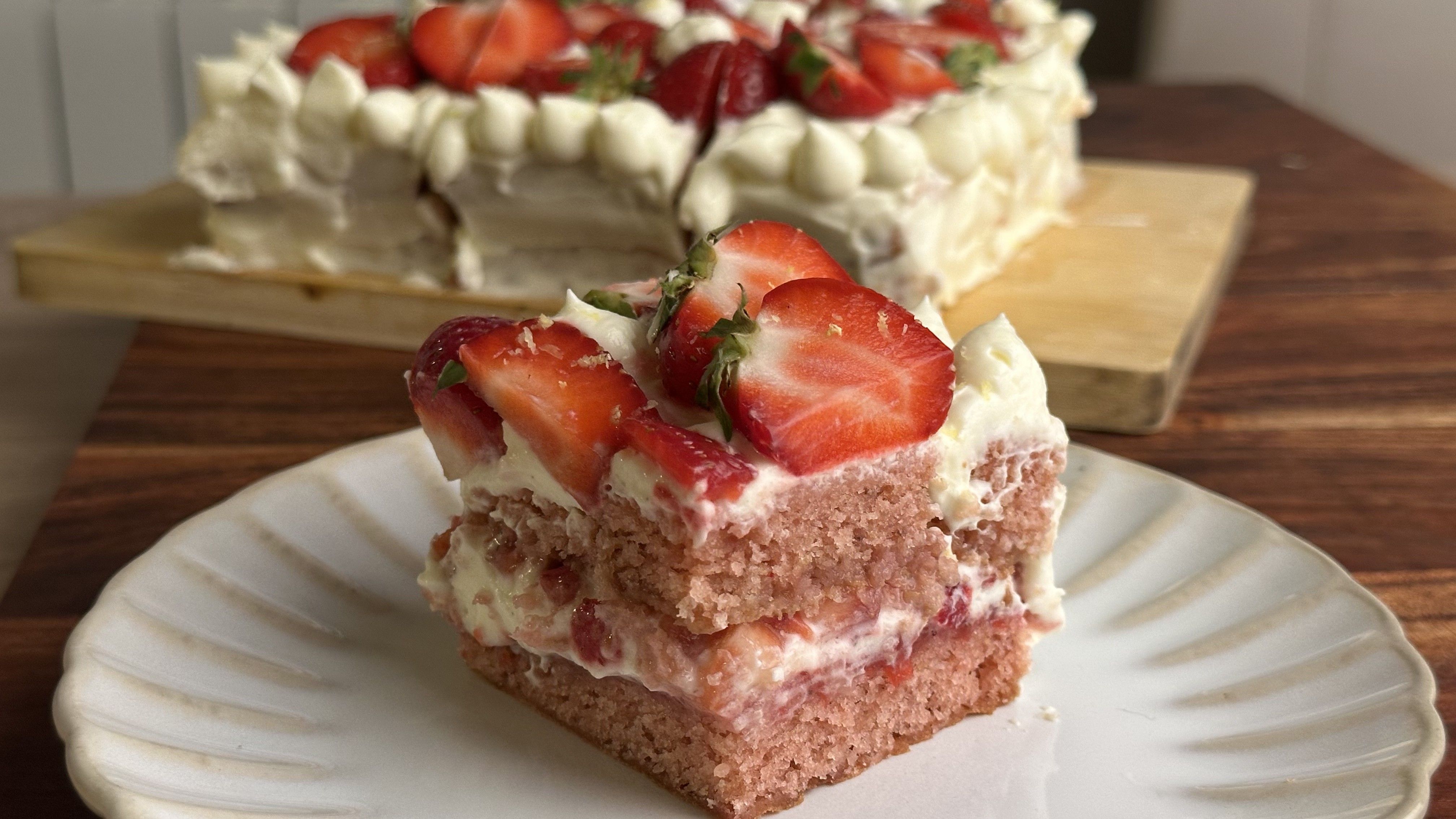 Strawberry Cake with Chantilly Cream
