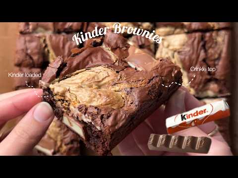 How I make THE BEST FUDGY Kinder Brownies♡