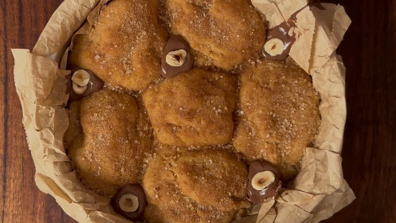 Scoopable Nutella Churro Cookie Pie